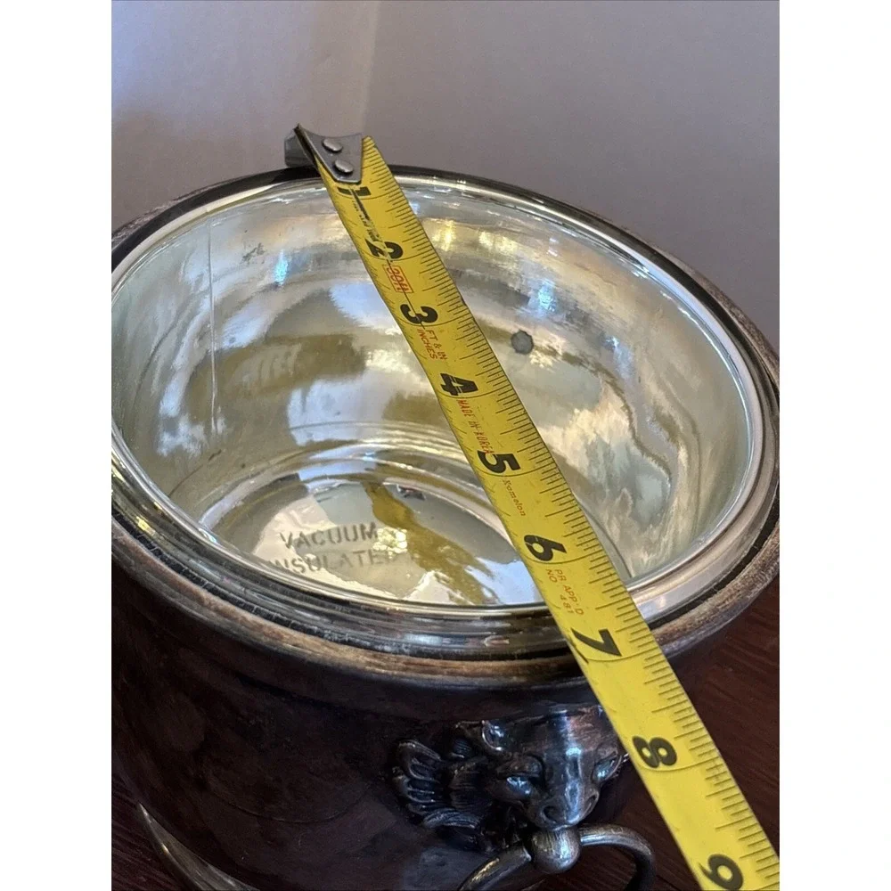 VTG Crosby E.P.C #2‎ Vacuum Sealed Ice Bucket With Lid, Lion Head Ring Handles